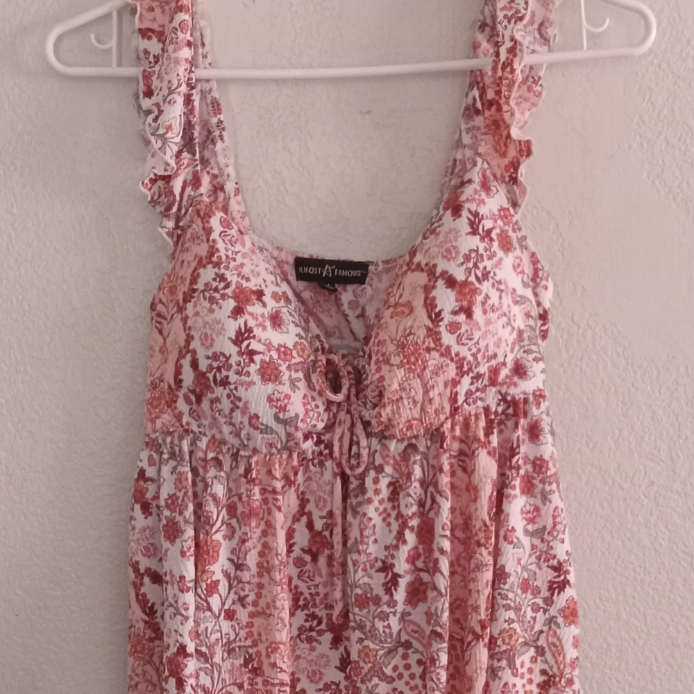 Almost Famous Orange and White Floral Blouse